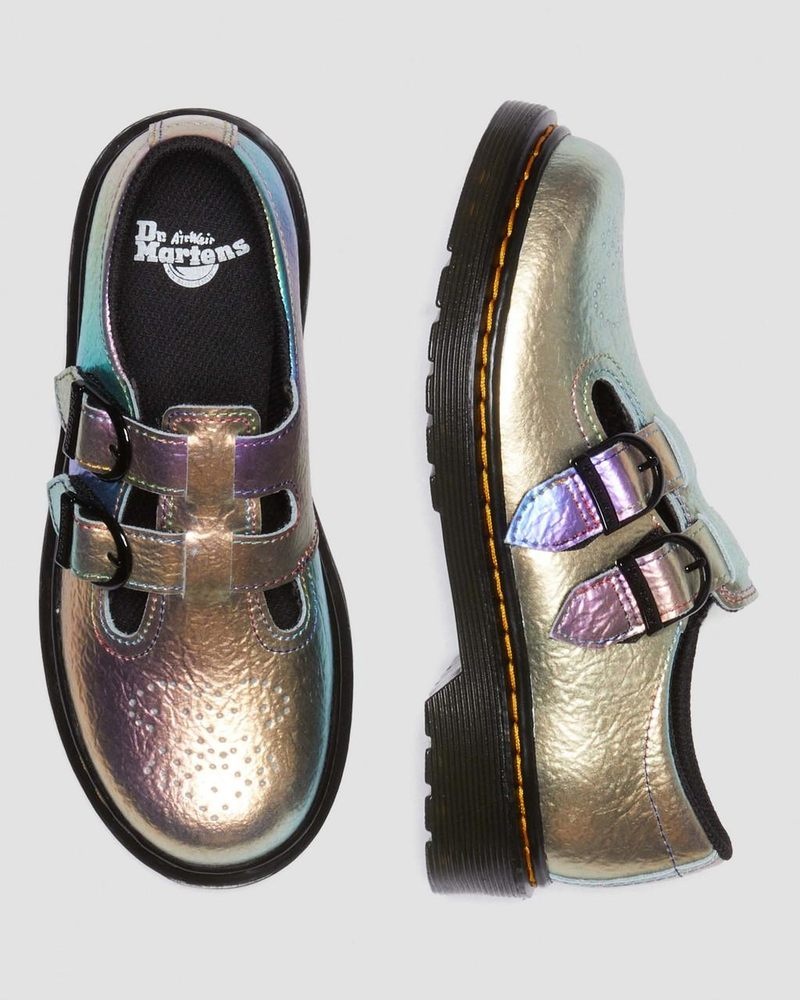 Zapatos Dr Martens Junior 8065 Rainbow Crinkle Cuero Mary Jane Shoes (Rainbow Crinkle) Multi | XS58-A4YQ