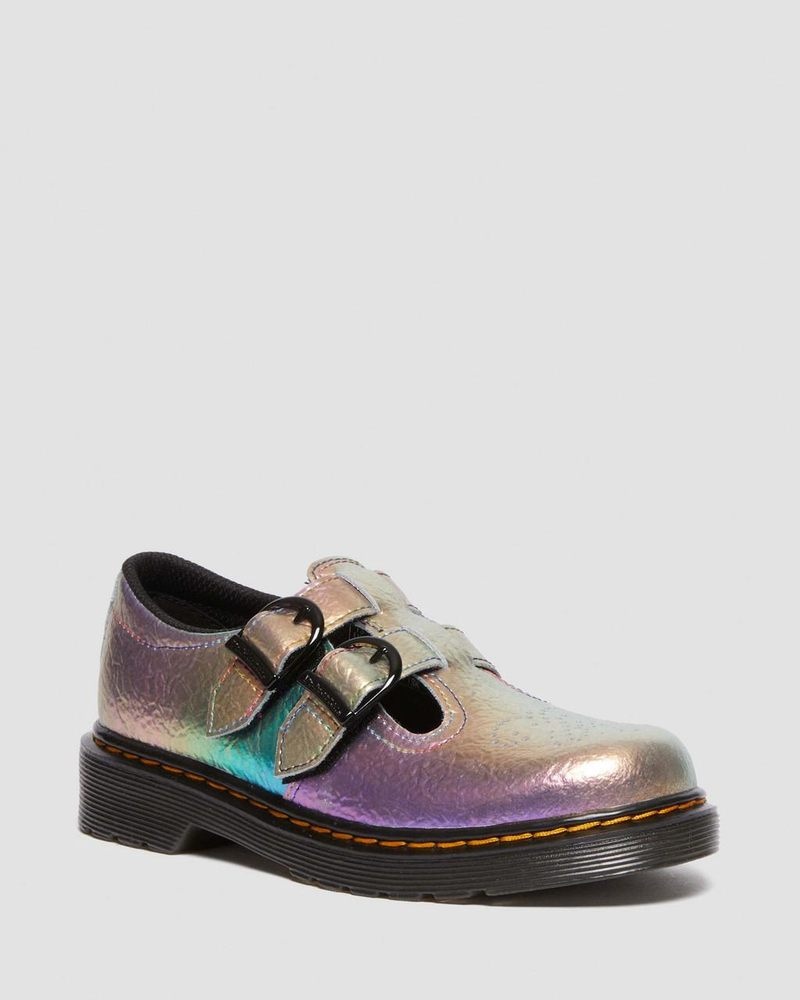 Zapatos Dr Martens Junior 8065 Rainbow Crinkle Cuero Mary Jane Shoes (Rainbow Crinkle) Multi | XS58-A4YQ