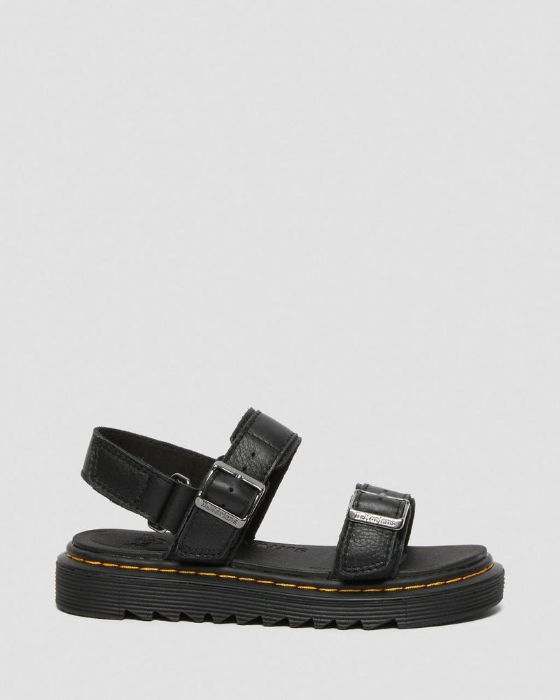 Zapatos Dr Martens Junior Kyle Cuero Sandals Negras | PA03-U5SQ