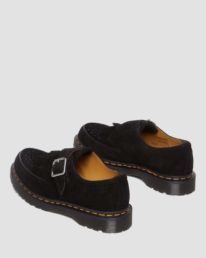 Zapatos Dr Martens Ramsey Gamuza Kiltie Hebilla Creepers (Desert Oasis Gamuza) Negras | SJ91-D1II