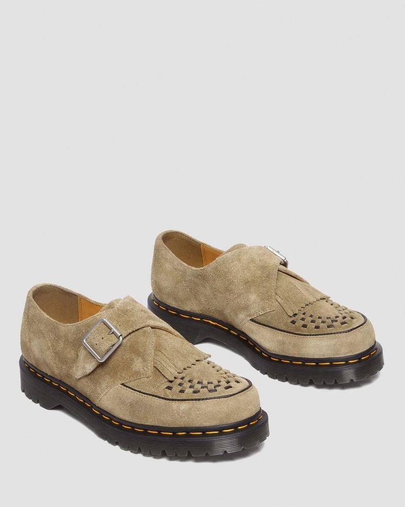 Zapatos Dr Martens Ramsey Gamuza Kiltie Hebilla Creepers (Desert Oasis Gamuza) Savannah Tan | FC47-P8WE