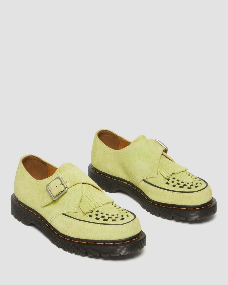 Zapatos Dr Martens Ramsey Gamuza Kiltie Hebilla Creepers (Desert Oasis Gamuza) Verde | ZI05-Z2BW