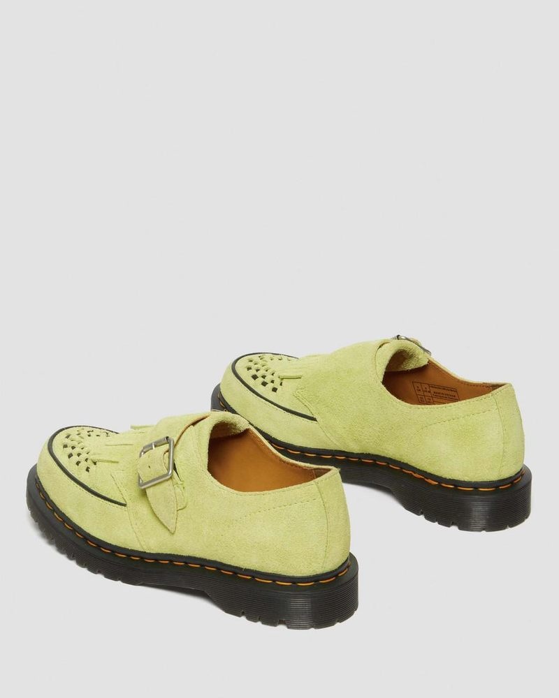 Zapatos Dr Martens Ramsey Gamuza Kiltie Hebilla Creepers (Desert Oasis Gamuza) Verde | ZI05-Z2BW