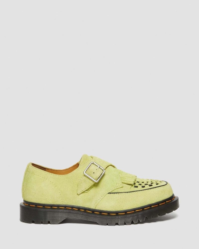 Zapatos Dr Martens Ramsey Gamuza Kiltie Hebilla Creepers (Desert Oasis Gamuza) Verde | ZI05-Z2BW