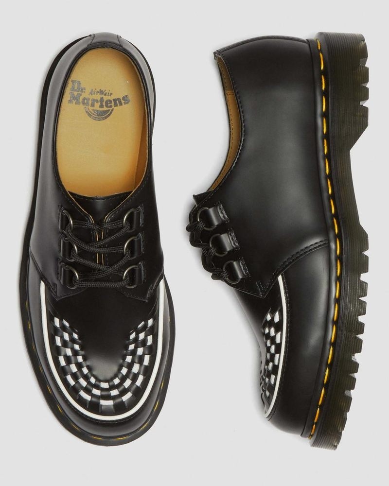 Zapatos Dr Martens Ramsey Smooth Cuero Creepers (Smooth Cuero) Negras | WC94-H4IG