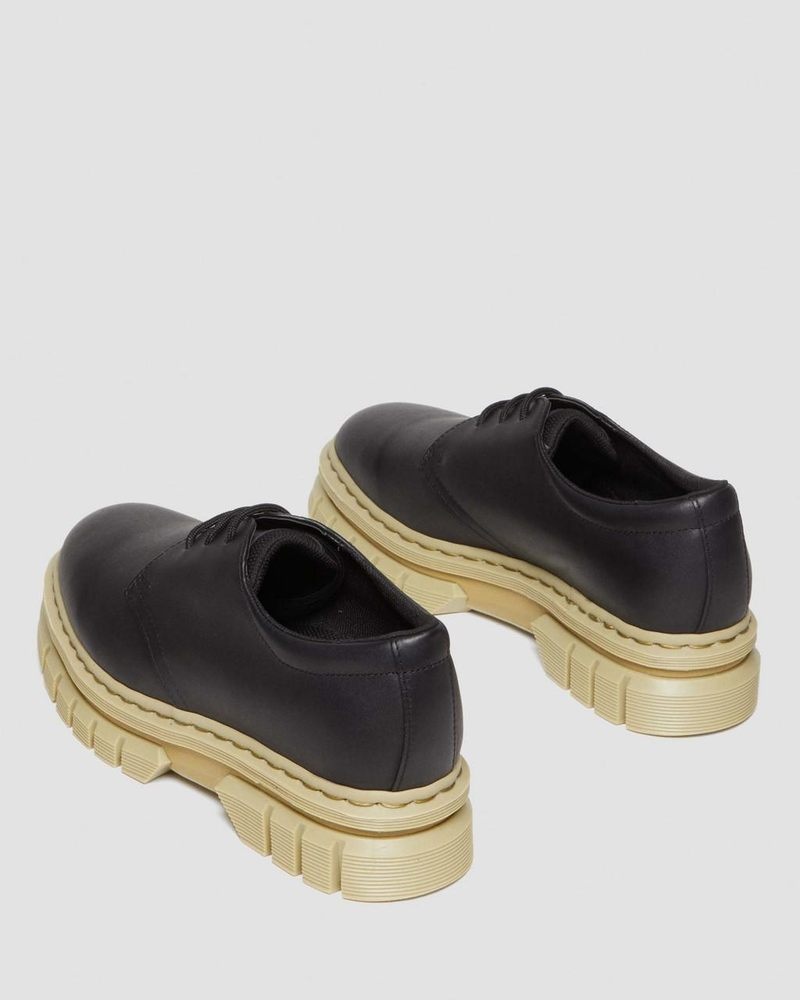 Zapatos Dr Martens Rikard Contrast Sole Cuero Plataforma Shoes (Polished Lucido) Negras | YH10-H0SF