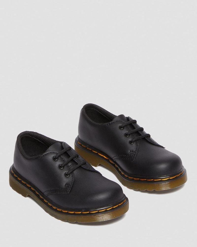 Zapatos Dr Martens Toddler 1461 Softy T Cuero Oxford Shoes (Softy T) Negras | LR56-F2XU