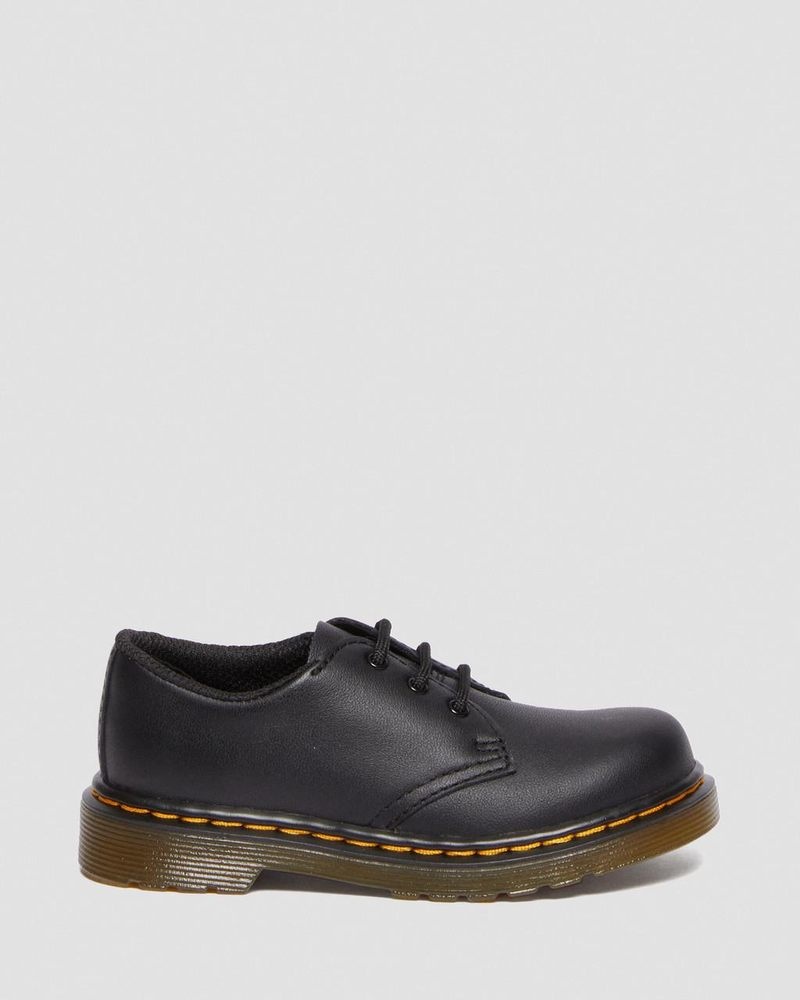 Zapatos Dr Martens Toddler 1461 Softy T Cuero Oxford Shoes (Softy T) Negras | LR56-F2XU