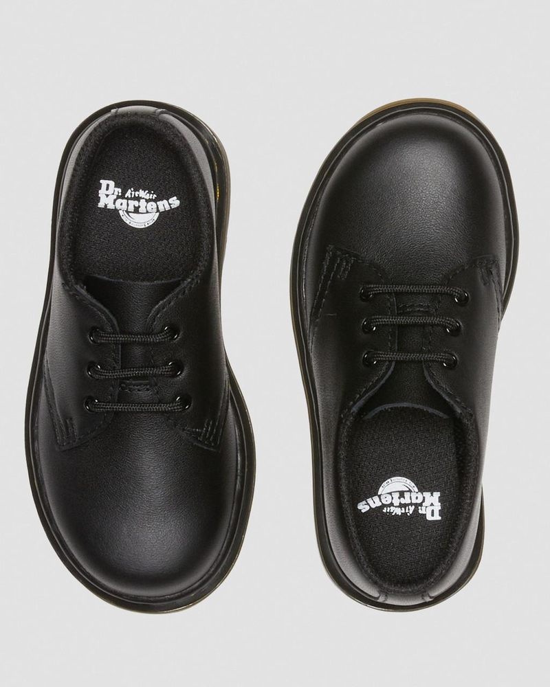 Zapatos Dr Martens Toddler 1461 Softy T Cuero Oxford Shoes (Softy T) Negras | LR56-F2XU