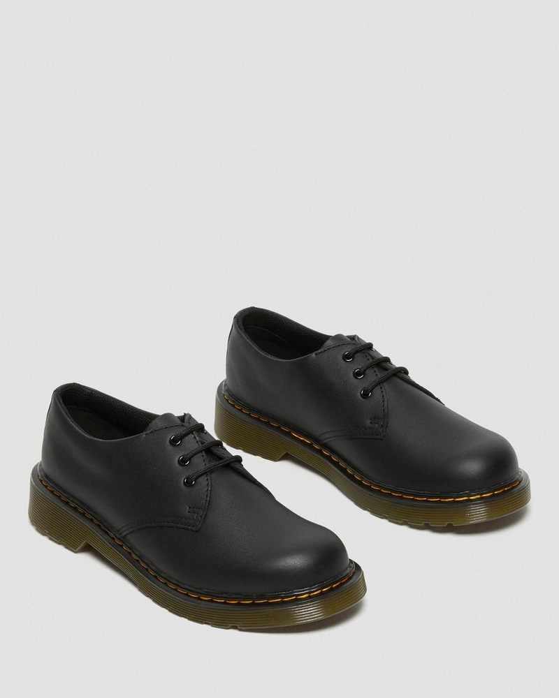 Zapatos Dr Martens Youth 1461 Softy T Cuero Shoes (Softy T) Negras | EH62-O2UK