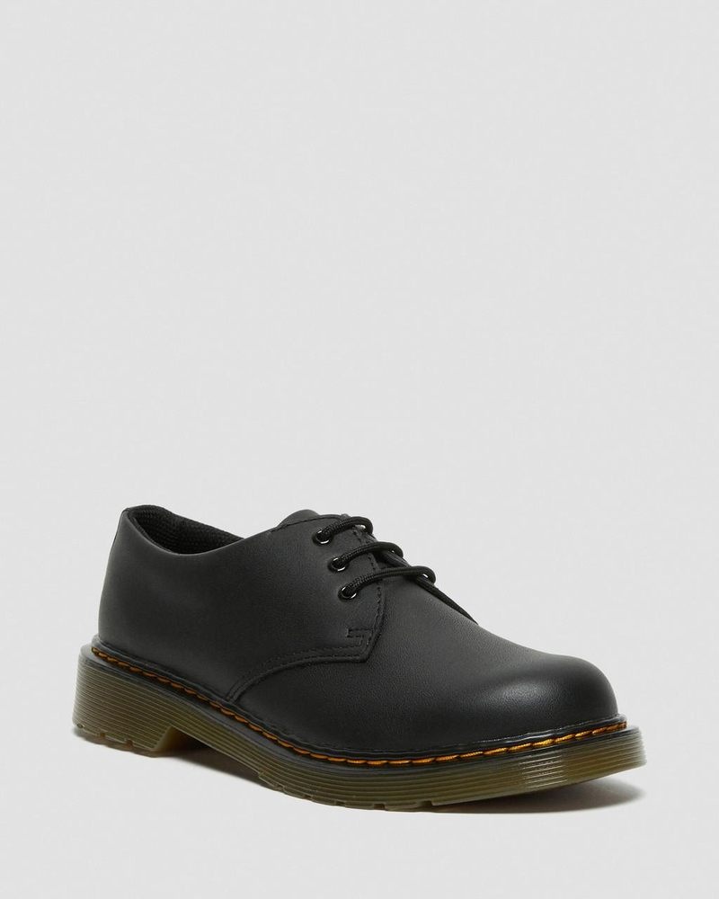 Zapatos Dr Martens Youth 1461 Softy T Cuero Shoes (Softy T) Negras | EH62-O2UK