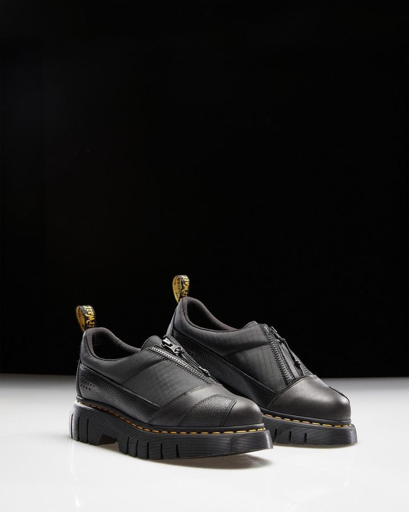 Zapatos de Plataforma Dr Martens 1461 Beta Clubwedge Plataforma Oxford Shoes (Lunar+Sorento+Hub Ripstop) Negras | FY42-Z0KR