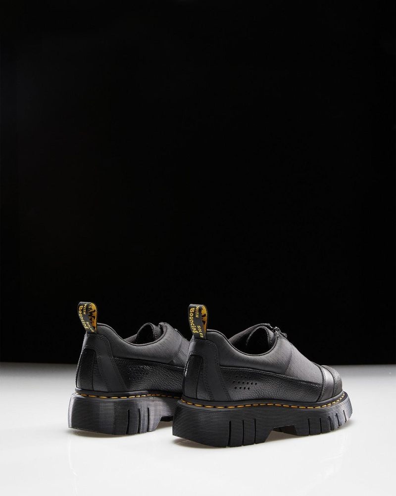 Zapatos de Plataforma Dr Martens 1461 Beta Clubwedge Plataforma Oxford Shoes (Lunar+Sorento+Hub Ripstop) Negras | FY42-Z0KR