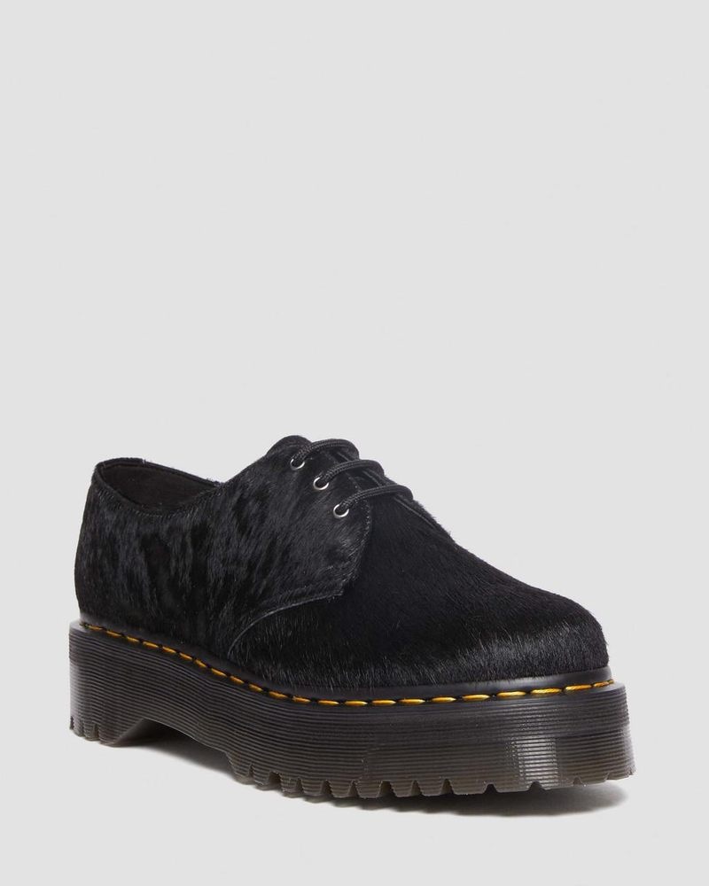 Zapatos de Plataforma Dr Martens 1461 Hair-On Plataforma Shoes (Hair On) Negras | WF62-S0AF