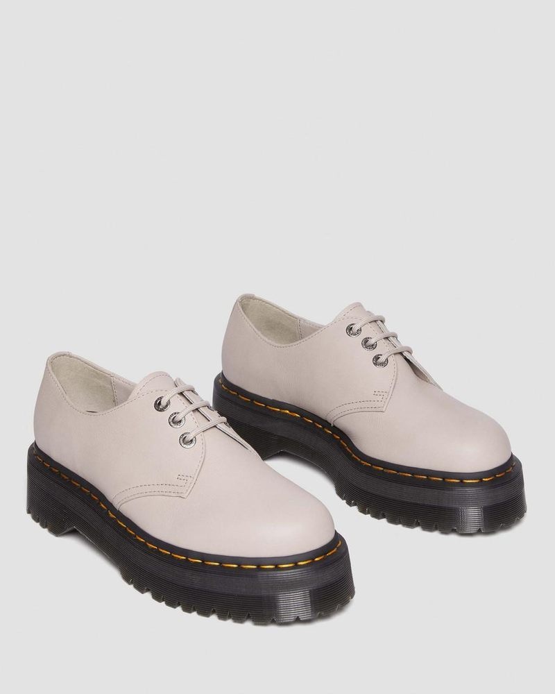 Zapatos de Plataforma Dr Martens 1461 II Pisa Cuero Plataforma Shoes (Pisa) Vintage Taupe | LQ87-N5UN