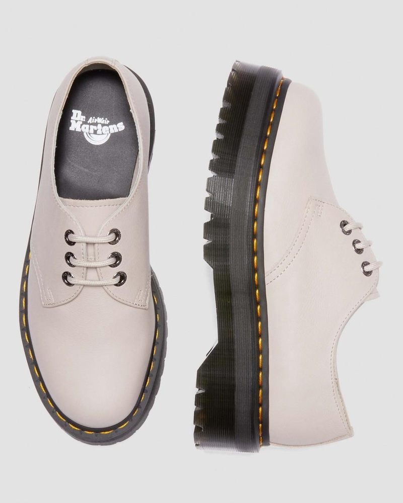 Zapatos de Plataforma Dr Martens 1461 II Pisa Cuero Plataforma Shoes (Pisa) Vintage Taupe | LQ87-N5UN