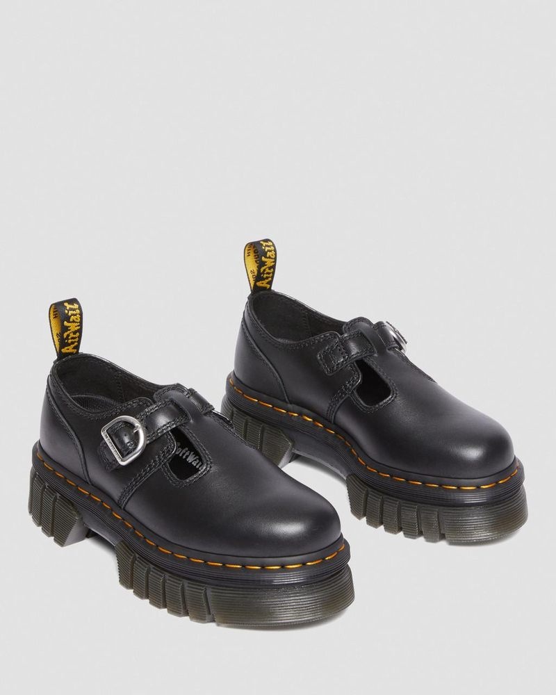 Zapatos de Plataforma Dr Martens Audrick Nappa Lux Plataforma Mary Jane Shoes (Nappa Lux) Negras | DT39-B9BU