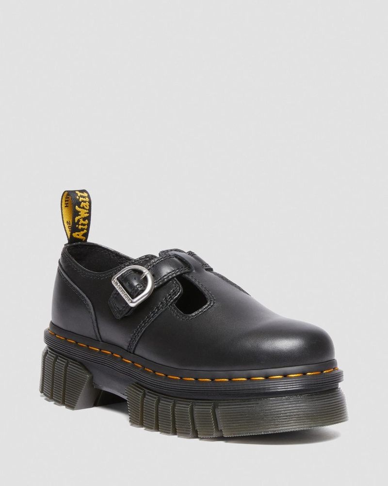 Zapatos de Plataforma Dr Martens Audrick Nappa Lux Plataforma Mary Jane Shoes (Nappa Lux) Negras | DT39-B9BU