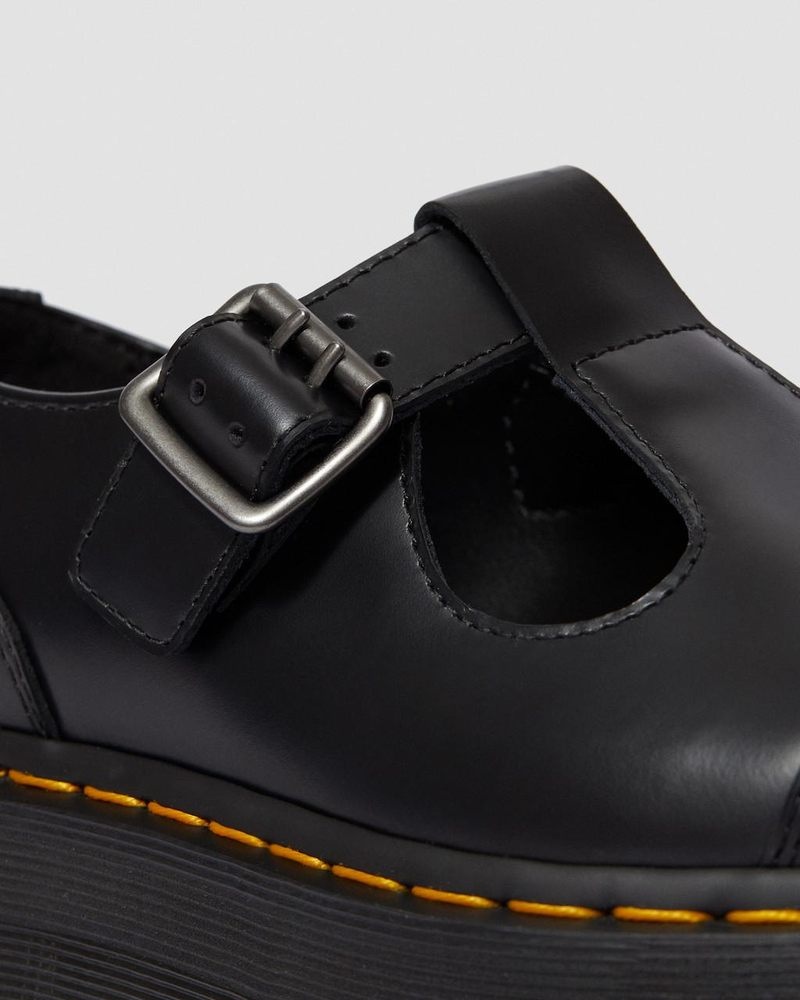 Zapatos de Plataforma Dr Martens Bethan Polished Smooth Cuero Plataforma Shoes (Polished Smooth) Negras | XP80-B9XI