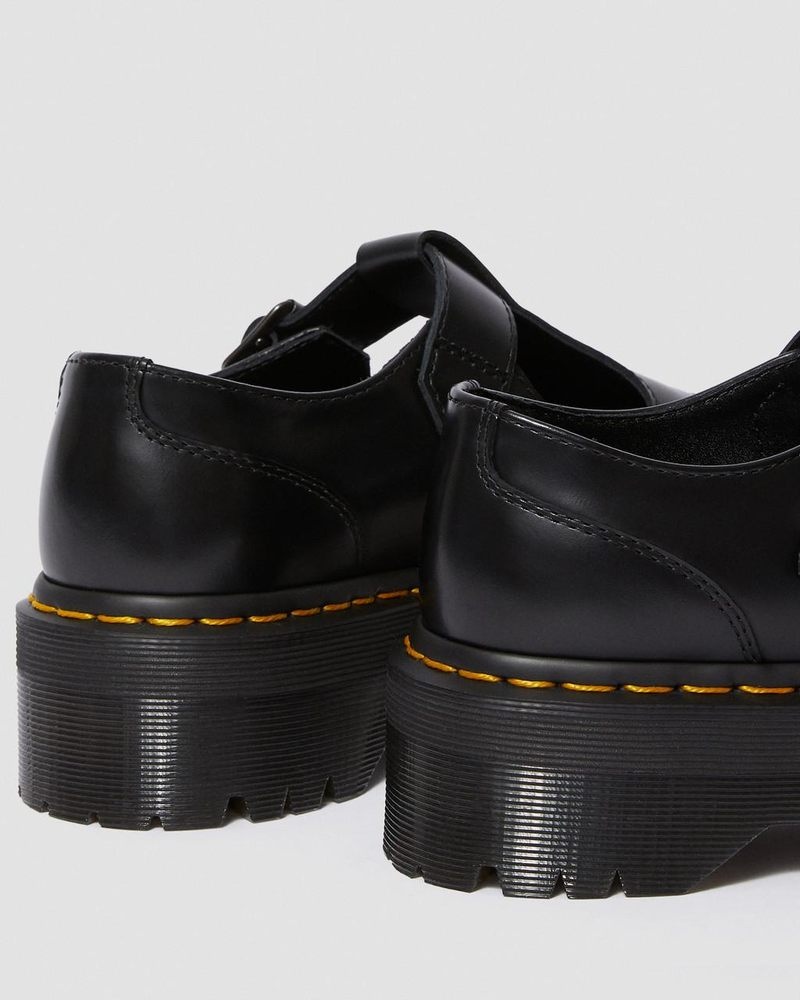 Zapatos de Plataforma Dr Martens Bethan Polished Smooth Cuero Plataforma Shoes (Polished Smooth) Negras | XP80-B9XI