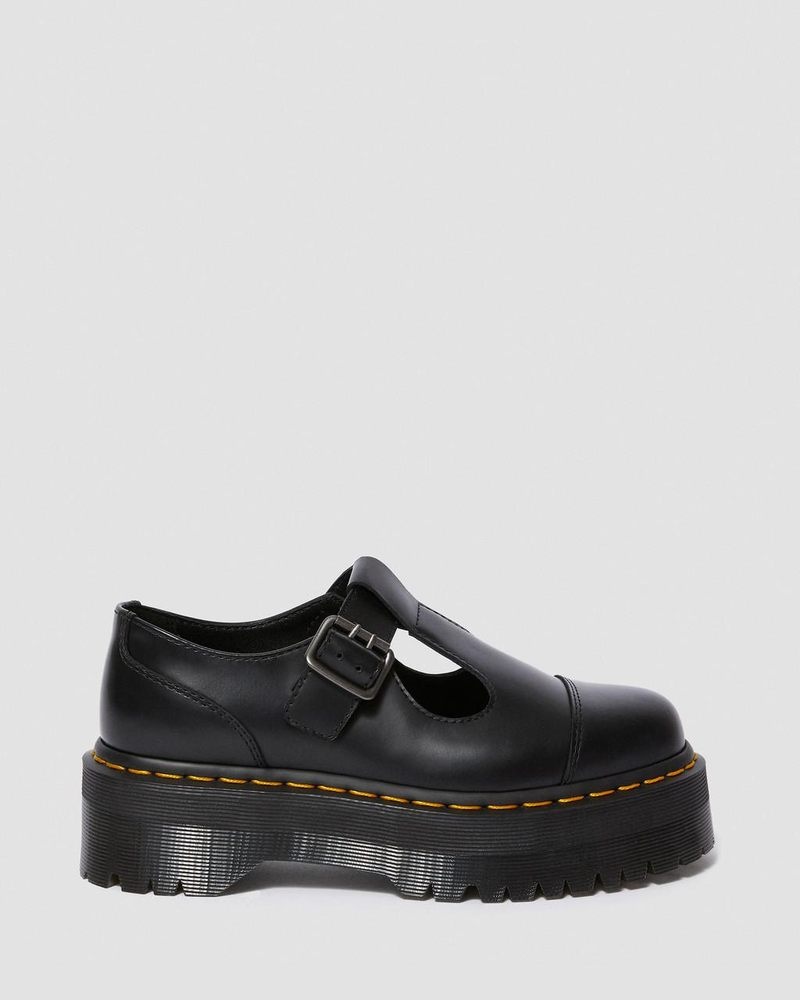 Zapatos de Plataforma Dr Martens Bethan Polished Smooth Cuero Plataforma Shoes (Polished Smooth) Negras | XP80-B9XI