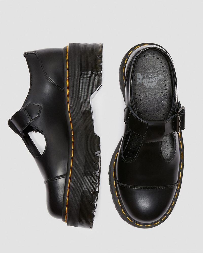 Zapatos de Plataforma Dr Martens Bethan Polished Smooth Cuero Plataforma Shoes (Polished Smooth) Negras | XP80-B9XI