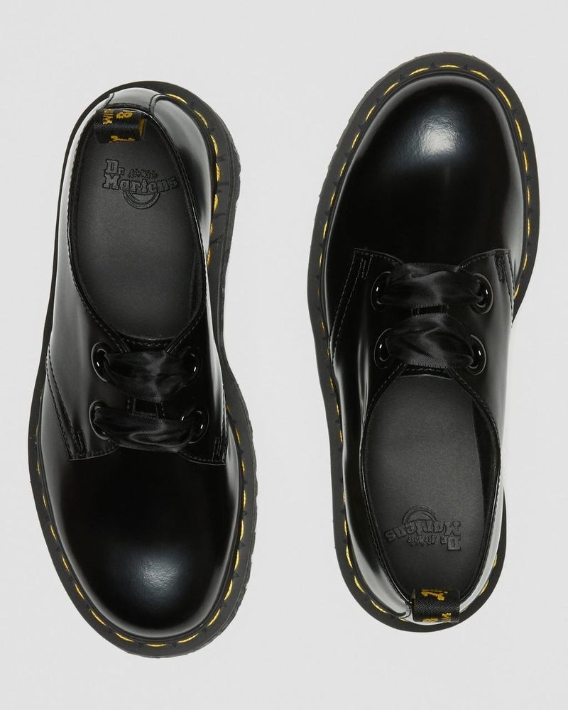 Zapatos de Plataforma Dr Martens Holly - Cuero Plataforma Shoes (Buttero) Negras | LT22-E4JD