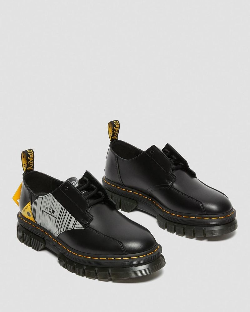 Zapatos de Plataforma Dr Martens Rikard A-Cold-Wall* Cuero Plataforma Shoes (Smooth Cuero) Negras | MF00-F7OC