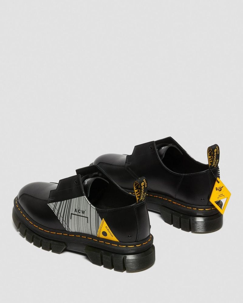 Zapatos de Plataforma Dr Martens Rikard A-Cold-Wall* Cuero Plataforma Shoes (Smooth Cuero) Negras | MF00-F7OC