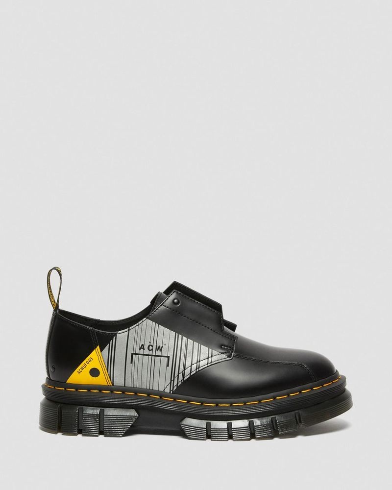 Zapatos de Plataforma Dr Martens Rikard A-Cold-Wall* Cuero Plataforma Shoes (Smooth Cuero) Negras | MF00-F7OC