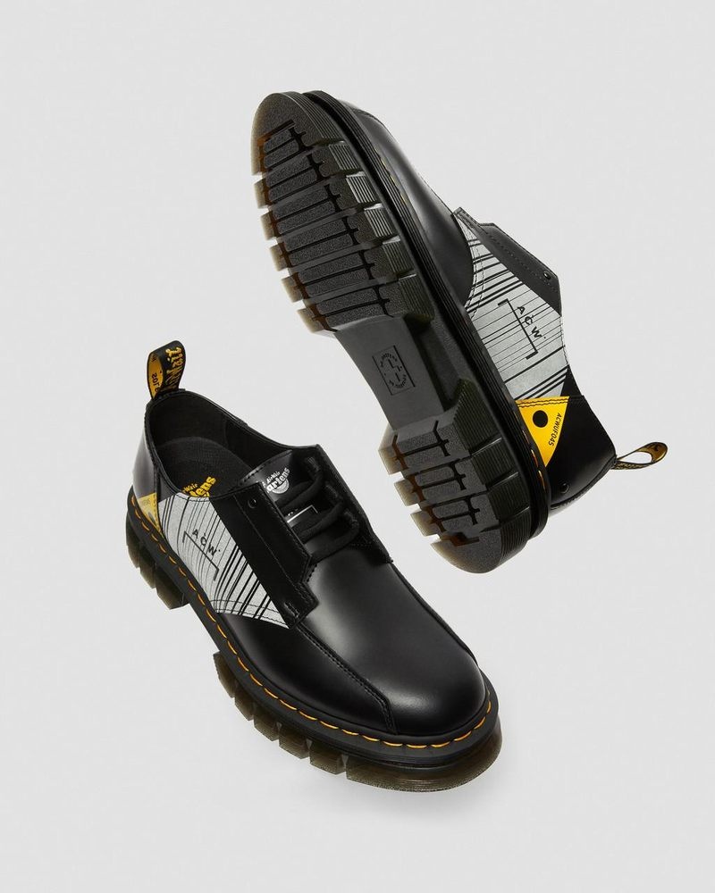 Zapatos de Plataforma Dr Martens Rikard A-Cold-Wall* Cuero Plataforma Shoes (Smooth Cuero) Negras | MF00-F7OC