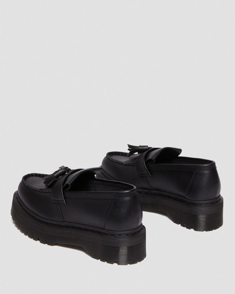 Zapatos de Plataforma Dr Martens Vegan Adrian Felix Plataforma Tassel Loafers (Felix Rub Off) Negras | VT37-H1TS