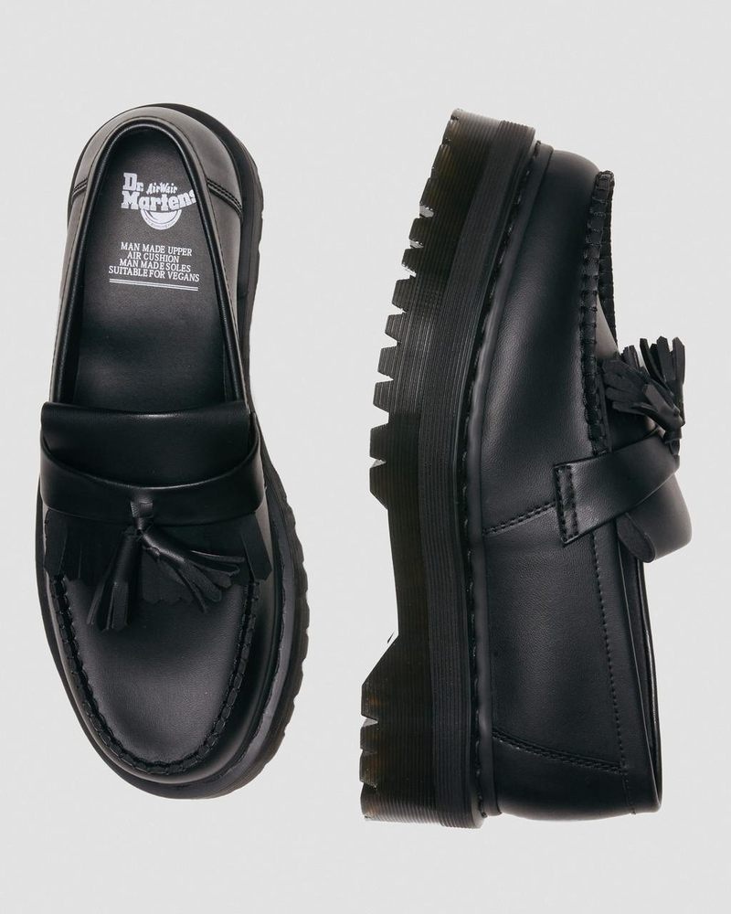 Zapatos de Plataforma Dr Martens Vegan Adrian Felix Plataforma Tassel Loafers (Felix Rub Off) Negras | VT37-H1TS